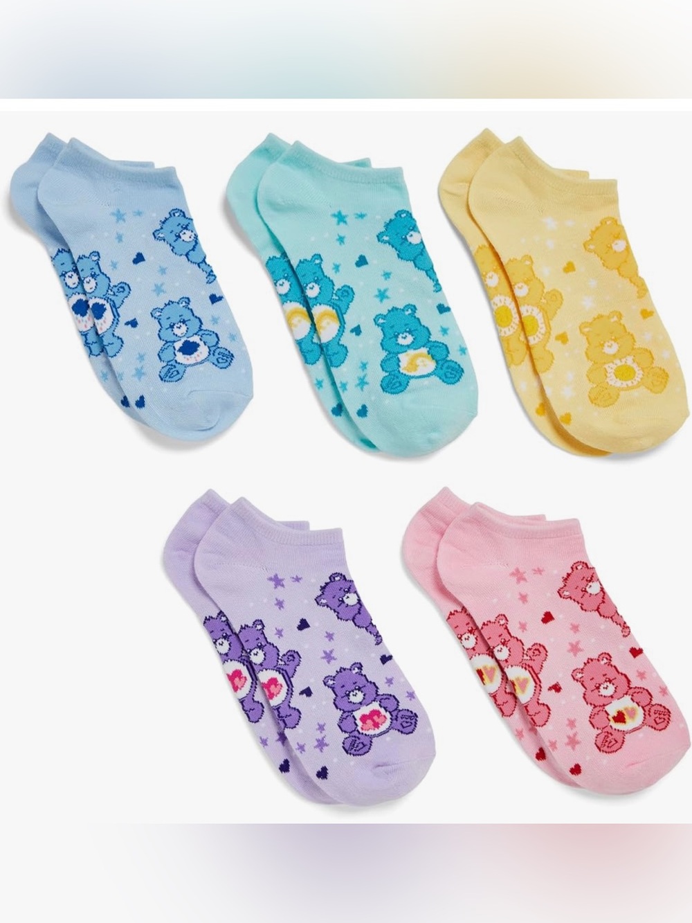 Care Bears Women's 5 Pack No Show Socks